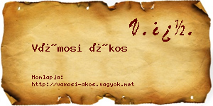 Vámosi Ákos névjegykártya